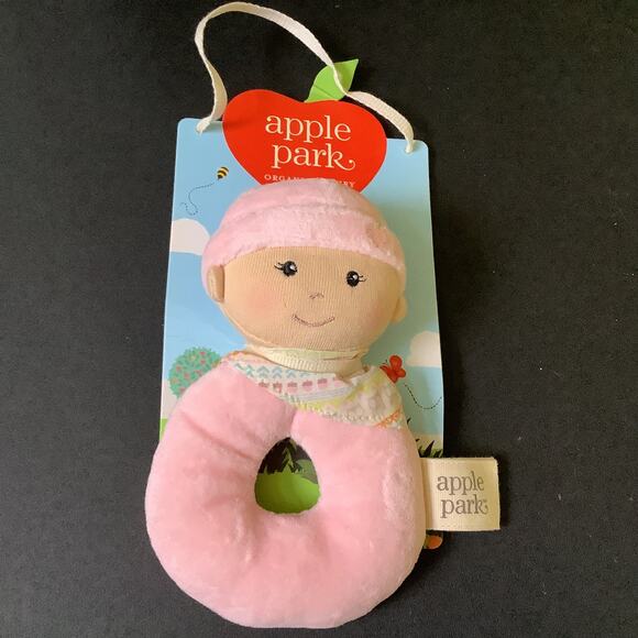 Apple Park Organic Baby Ring Rattle - Naturally Hypoallergenic  NWT - Picture 1 of 5